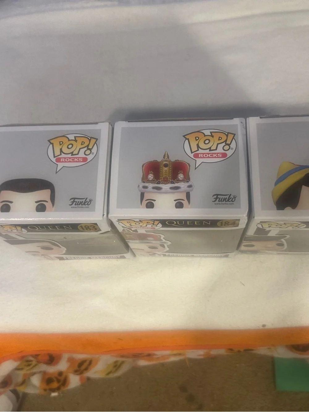Funko Pop Lot of 3: Freddie Mercury #183, #184 (Queen) & Pinocchio #1029 (Disney